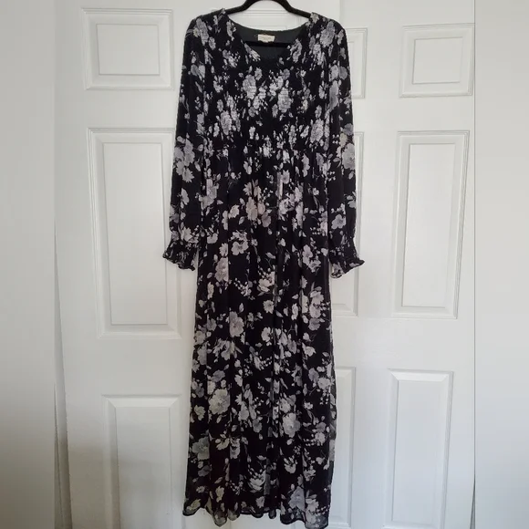 orange creek | Dresses | Orange Creek Black Floral Maxi Dress | Poshmark